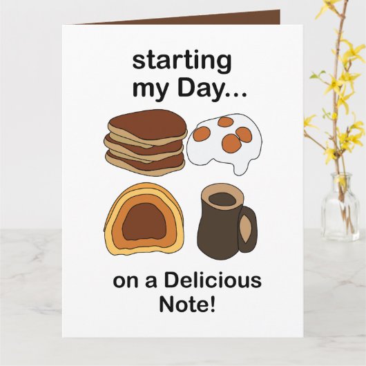 Breakfast Starting My Day On a Delicious Note カード (黄色い花)