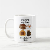 Breakfast Starting My Day On a Delicious Note コーヒーマグカップ (左)