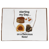 Breakfast Starting My Day On a Delicious Note ラージペーパーバッグ (正面)