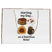 Breakfast Starting My Day On a Delicious Note ラージペーパーバッグ (裏面)