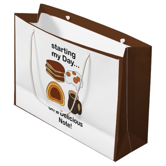 Breakfast Starting My Day On a Delicious Note ラージペーパーバッグ (正面アングル)
