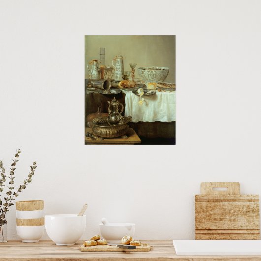 Breakfast Still Life, 1638 ポスター (キッチン)