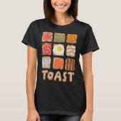 Breakfast Toast Bread Bun Food Egg Pun Brekkie Sar Tシャツ (正面)