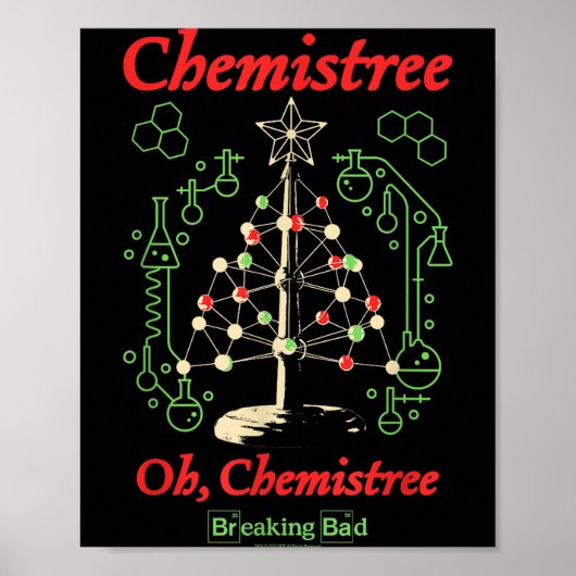 Breaking Bad Oh Chemistree Funny Christmas Science ポスター (正面)