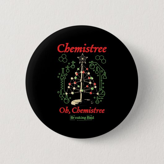Breaking Bad Oh Chemistree Funny Christmas Science 缶バッジ (正面)