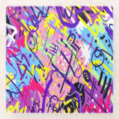 Breaking Free:抽象芸術・アート ガラスコースター (正面)