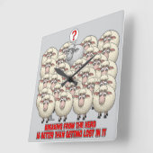 BREAKING FROM THE HERD IS BETTER THAN GETTING LOST スクエア壁時計 (傾斜)