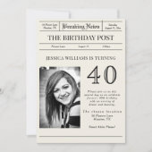 "Breaking News"誕生日Post Photo 招待状 (正面)