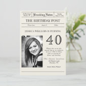 "Breaking News"誕生日Post Photo 招待状 (スタンド正面)