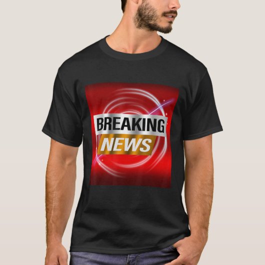 Breaking News Advertisement Report Bulletin Tシャツ (正面)