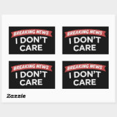 Breaking News I Don't Care Funny Sarcastic Joke  長方形シール (シート)