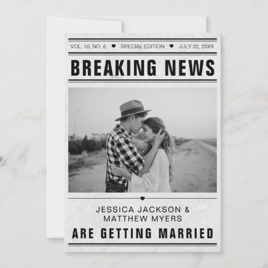 Breaking News Newspaper Template Photo Grunge (正面)