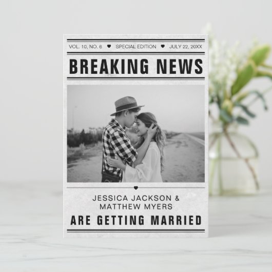 Breaking News Newspaper Template Photo Grunge (スタンド正面)