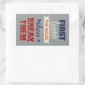 Breaking Rulesスタンプ 長方形シール (バッグ)