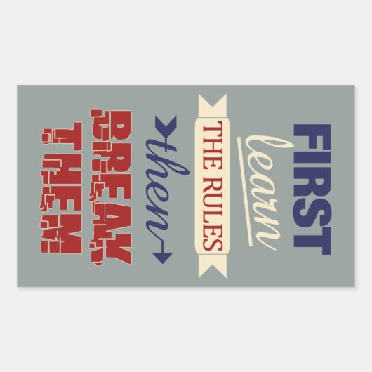 Breaking Rulesスタンプ 長方形シール (正面)