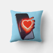 Breaking Screen Heart Optical Illusion Throw Pillo クッション (裏面)