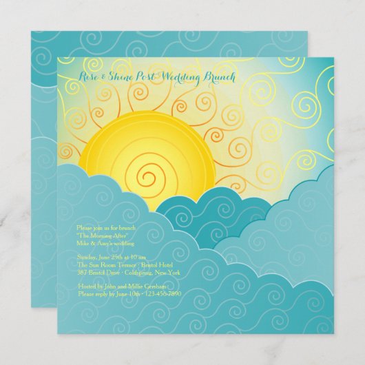 Breaking Sun Post 結婚's Brunch 招待状 (正面/裏面)