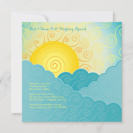 Breaking Sun Post 結婚's Brunch 招待状 (正面)