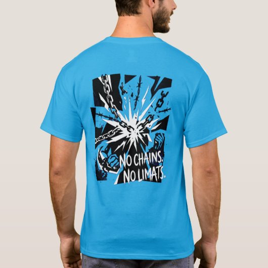 Breakthe System Punk No Chains No Limits Rebellion Tシャツ (裏面)