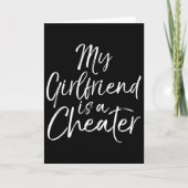 Breakup Gag Gift Cheating Joke My Girlfriend Is A  カード (正面)