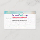 Breast360.org患者教育カード – eng/sp 名刺 (正面)