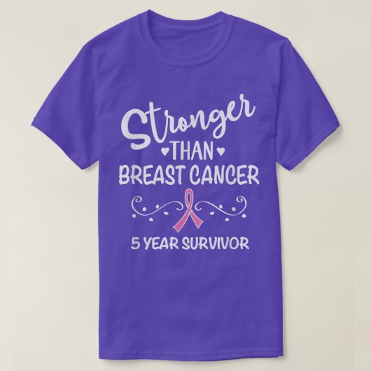 Breast Cancer 5 Year Survivor Pink Ribbon Awarenes Tシャツ (デザイン正面)