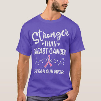 Breast Cancer 5 Year Survivor Pink Ribbon Awarenes Tシャツ