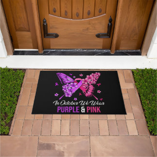 Breast Cancer and Domestic Violence Awareness ドアマット