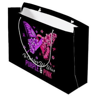 Breast Cancer and Domestic Violence Awareness ラージペーパーバッグ