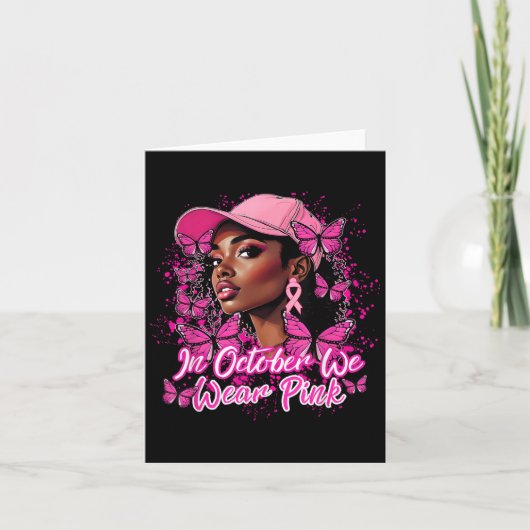 Breast Cancer Awareness African American Woman Pin カード (正面)