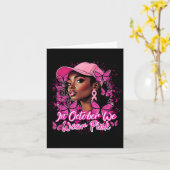 Breast Cancer Awareness African American Woman Pin カード (黄色い花)