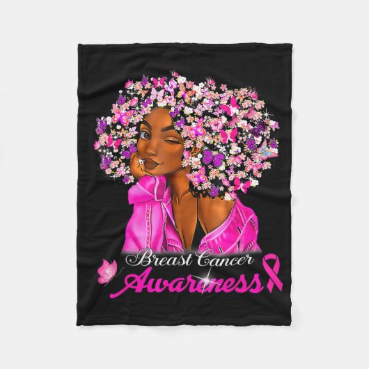 Breast Cancer Awareness African American Women Mel フリースブランケット (正面)