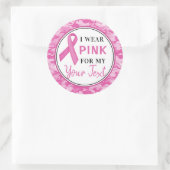 Breast Cancer Awareness Camouflage Ribbon Design ラウンドシール (バッグ)