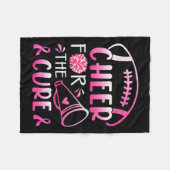 Breast Cancer Awareness Cheer For The Cure T-Shirt フリースブランケット (正面(横))