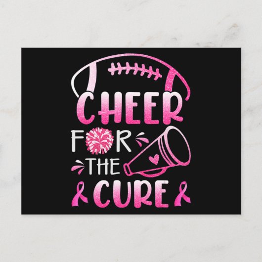 Breast Cancer Awareness Cheer For The Cure T-Shirt ポストカード (正面)
