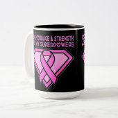 Breast Cancer Awareness Diamond Logo Black ツートーンマグカップ (正面左)