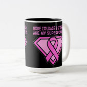 Breast Cancer Awareness Diamond Logo Black ツートーンマグカップ (正面右)