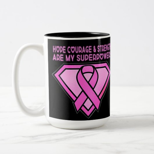 Breast Cancer Awareness Diamond Logo Black ツートーンマグカップ (左)