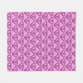 Breast Cancer Awareness Diamond Logo Pink フリースブランケット (正面(横))