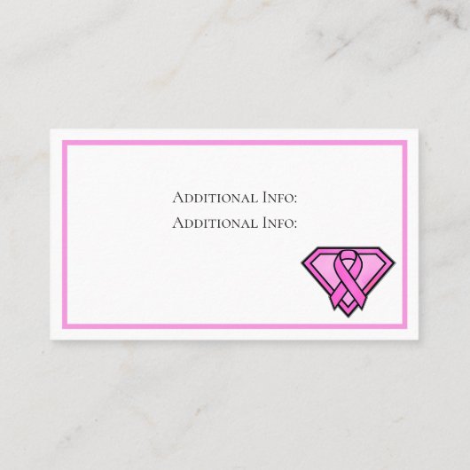 Breast Cancer Awareness Diamond Logo White 名刺 (裏面)