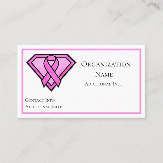 Breast Cancer Awareness Diamond Logo White 名刺 (正面)
