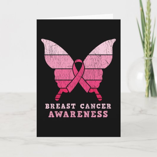 Breast Cancer Awareness Family Matching Butterfly カード (正面)