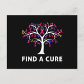 Breast Cancer Awareness Fight Find A Cure Tree Rib ポストカード (正面)