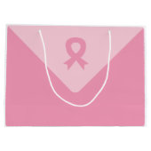 Breast Cancer Awareness for cat lovers pink ribbon ラージペーパーバッグ (裏面)