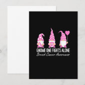 Breast Cancer Awareness Gnome One Fights Alone Pin 招待状 (正面/裏面)