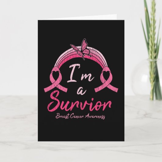Breast Cancer Awareness I'm A Survivor Women Gift カード (正面)
