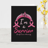 Breast Cancer Awareness I'm A Survivor Women Gift カード (黄色い花)