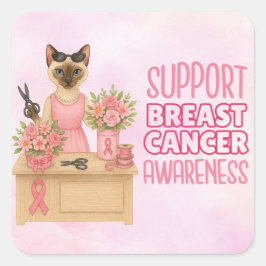 Breast Cancer Awareness in October we wear pink スクエアシール