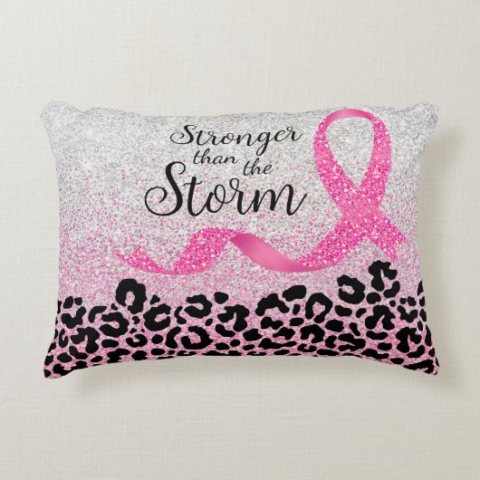 Breast Cancer Awareness Leopard Print  アクセントクッション (正面)
