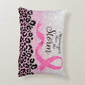 Breast Cancer Awareness Leopard Print  アクセントクッション (裏面(縦))